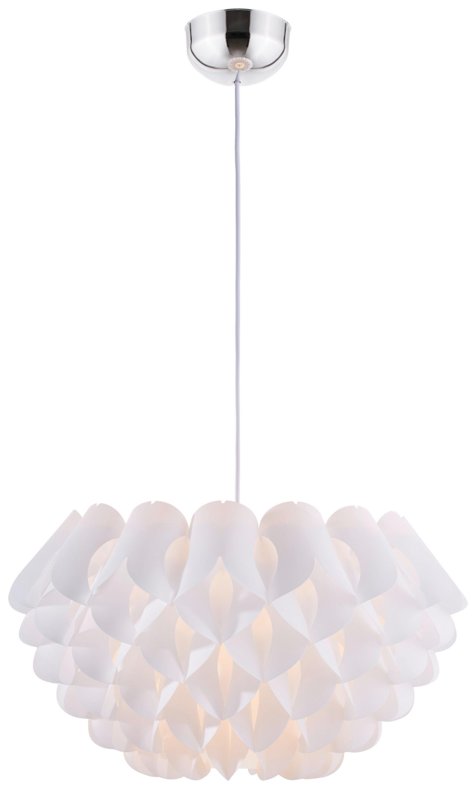 HÄNGELEUCHTE 40/150 cm - Chromfarben/Weiß, Design, Kunststoff (40/150cm) - P & B