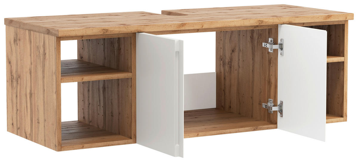 WASCHBECKENUNTERSCHRANK 120/41/47 cm  - Eiche Wotan/Weiß, MODERN, Holzwerkstoff (120/41/47cm) - Held