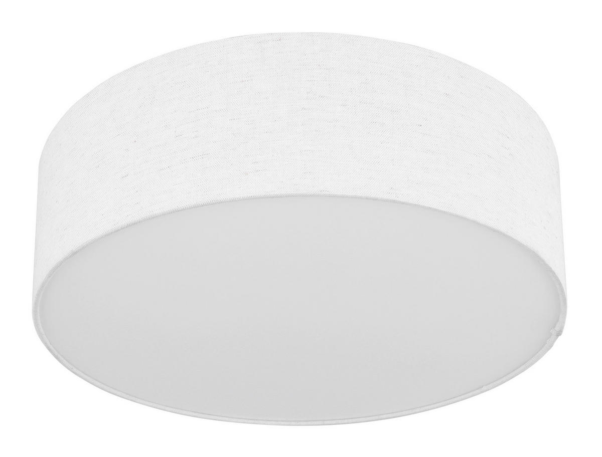 DECKENLEUCHTE  40/12 cm    - Weiss/Beige, Basics, Textil/Metall (40/12cm) - Globo