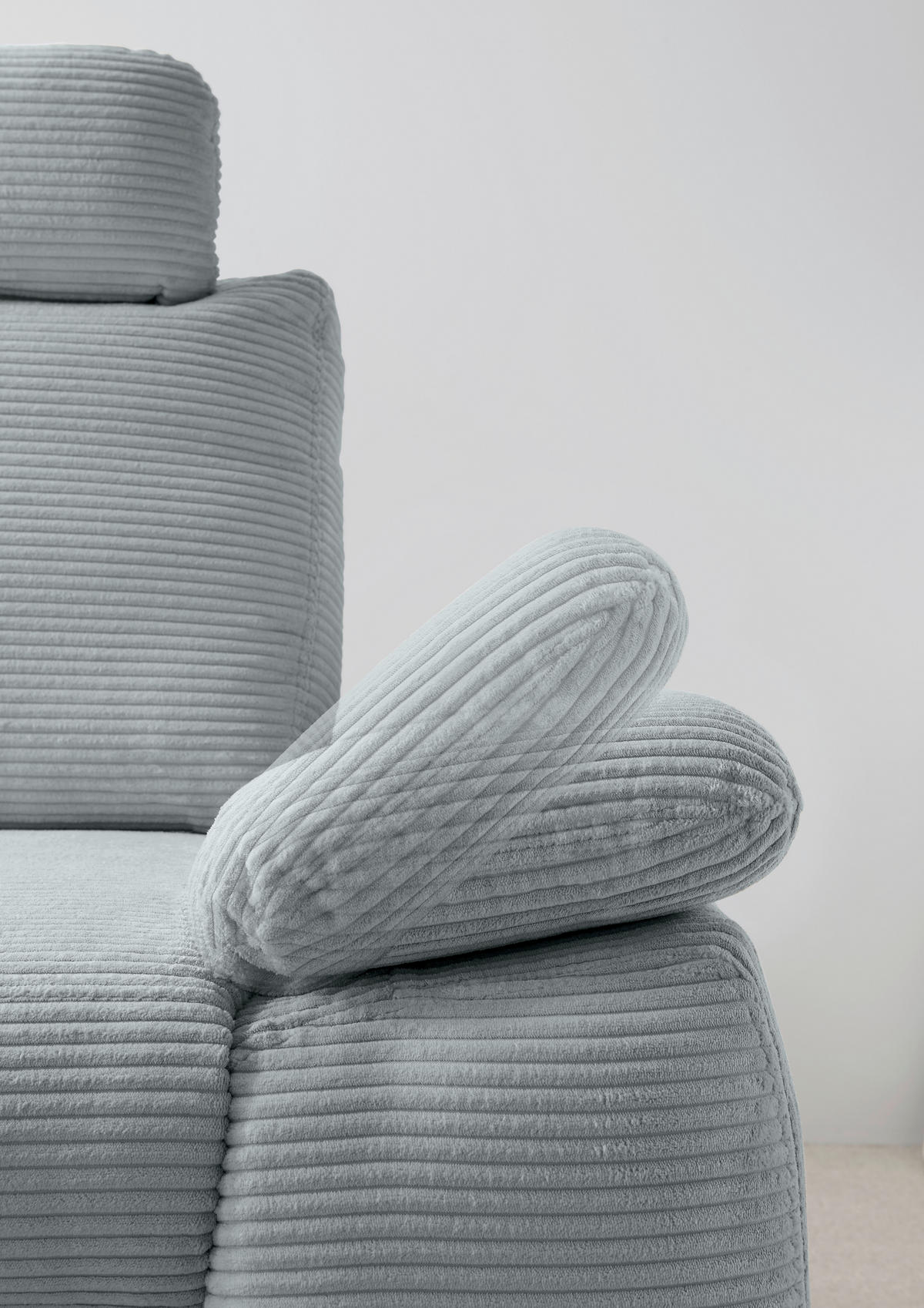 ECKSCHLAFSOFA in Cord Hellblau  - Wildeiche/Hellblau, Modern, Holz/Textil (206/261cm) - Livetastic