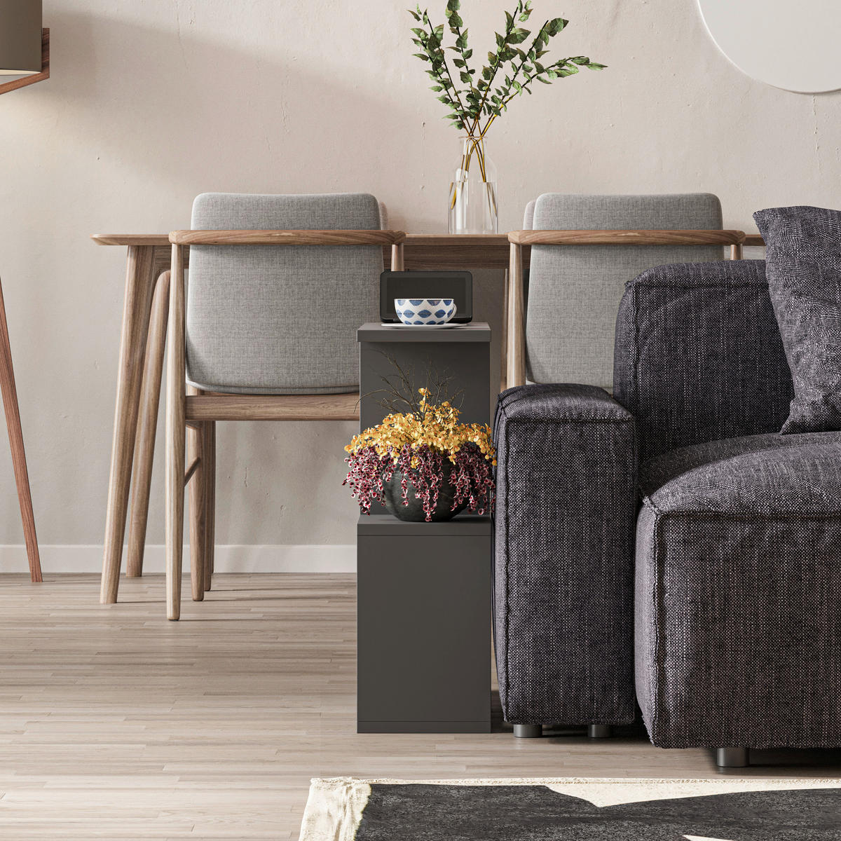 BEISTELLTISCH in Holzwerkstoff 60/20/60 cm  - Anthrazit, Design, Holzwerkstoff (60/20/60cm) - Livetastic