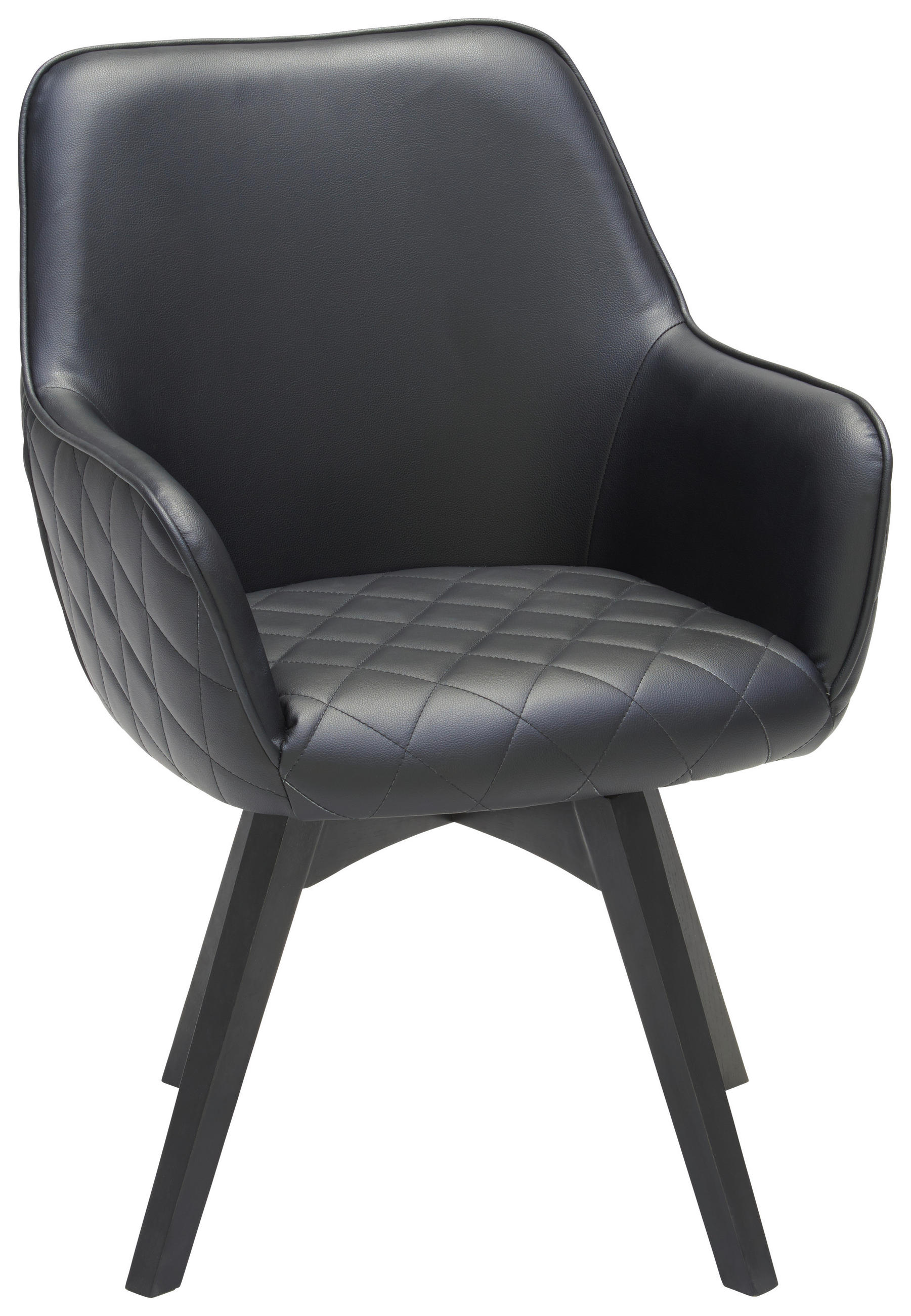 ARMLEHNSTUHL  in Eisen Lederlook  - Schwarz, KONVENTIONELL, Holz/Textil (60/92/65cm) - Xora