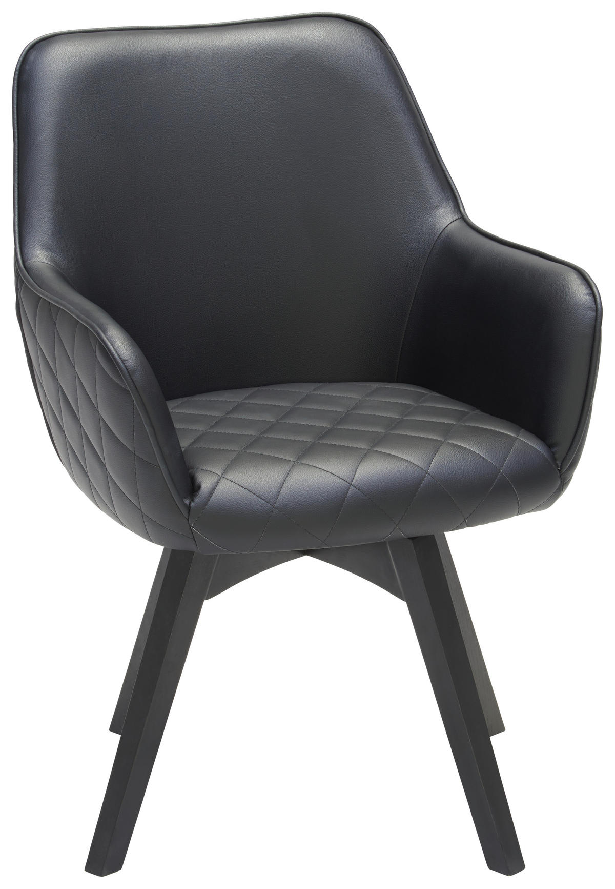 ARMLEHNSTUHL  in Eisen Lederlook  - Schwarz, KONVENTIONELL, Holz/Textil (60/92/65cm) - Xora