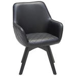 ARMLEHNSTUHL   Lederlook  - Schwarz, KONVENTIONELL, Holz/Textil (60/92/65cm) - Xora
