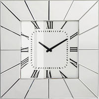 STENSKA URA  srebrne barve  - srebrne barve, Design, steklo/leseni material (50,5/50,5/5,3cm) - Xora