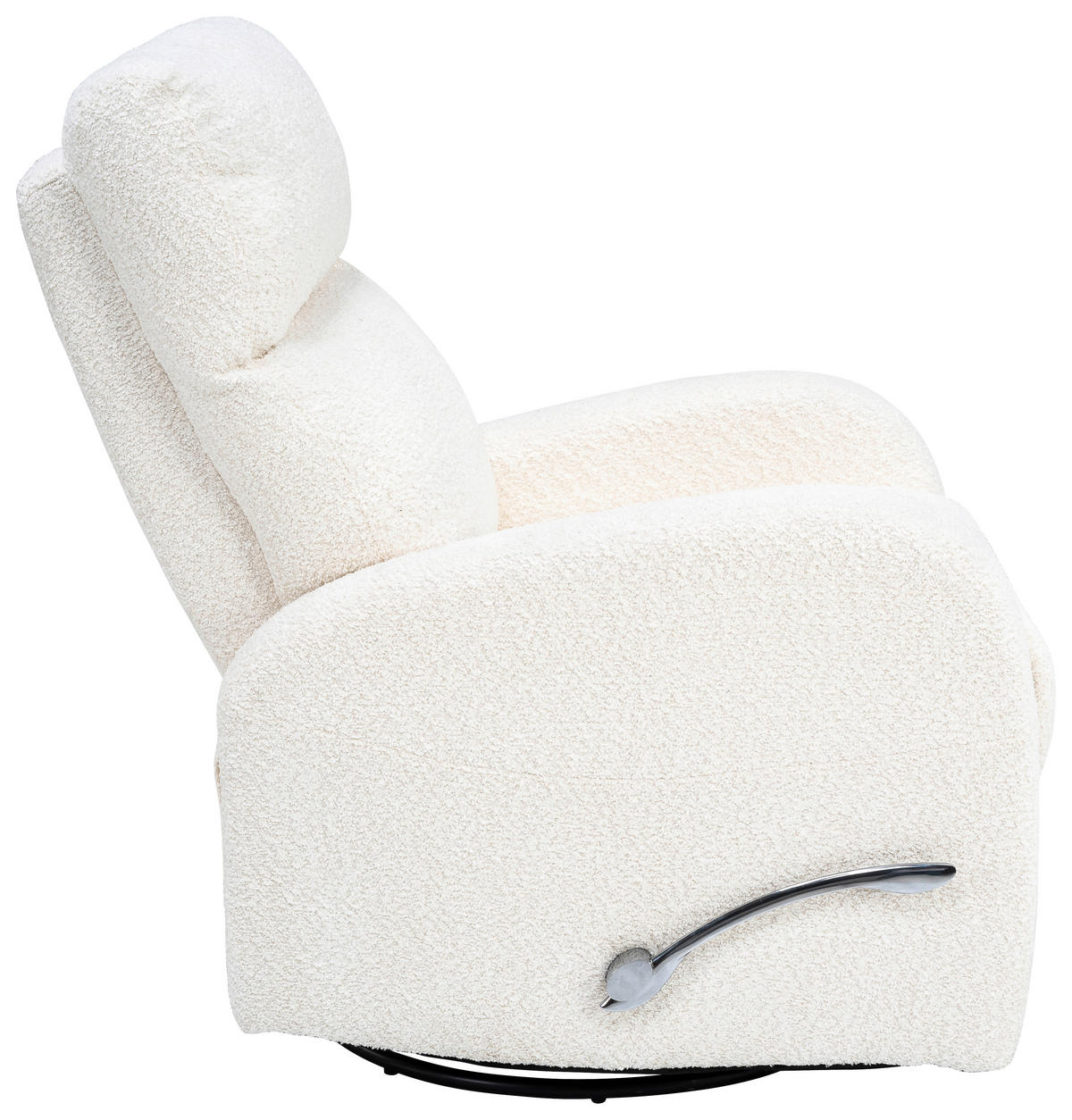 FERNSEHSESSEL in Bouclé Creme  - Creme/Schwarz, Konventionell, Textil/Metall (73/102-82/97-162cm) - MID.YOU