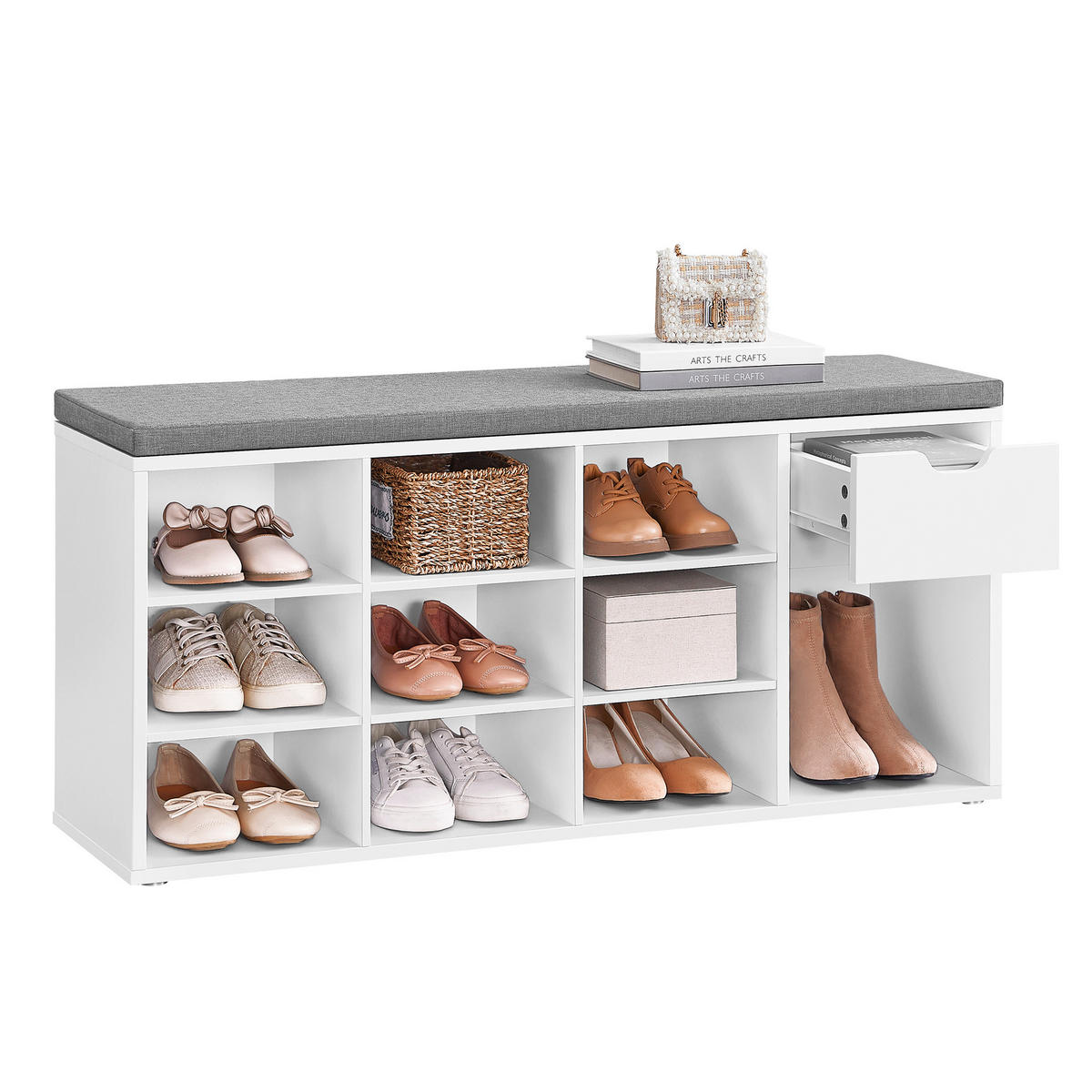 LAVICA DO PREDSIENE, 104/48/30 cm - sivá/biela, Trend, kompozitné drevo (104/48/30cm) - Boxxx