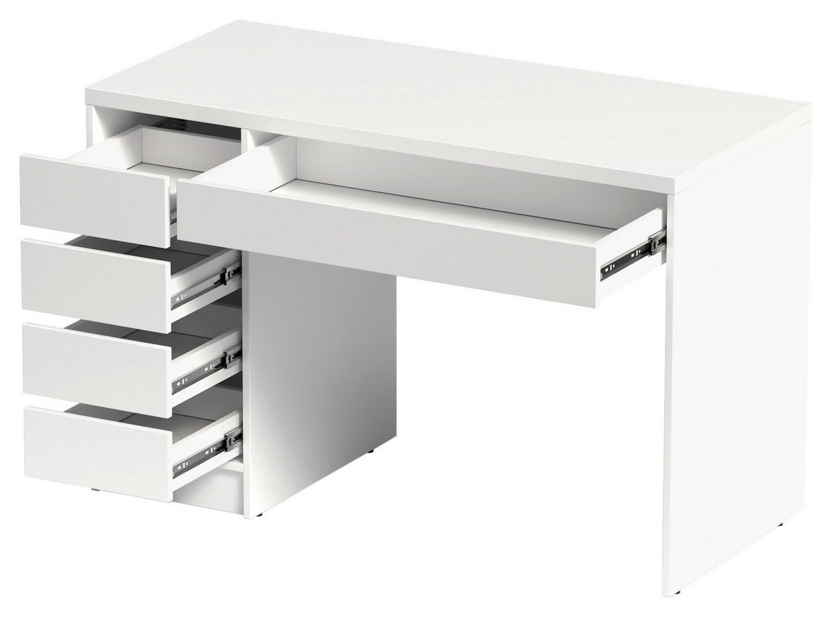 SCHREIBTISCH 120/55/77,6 cm Weiß  - Weiß, MODERN, Holzwerkstoff (120/55/77,6cm) - Livetastic
