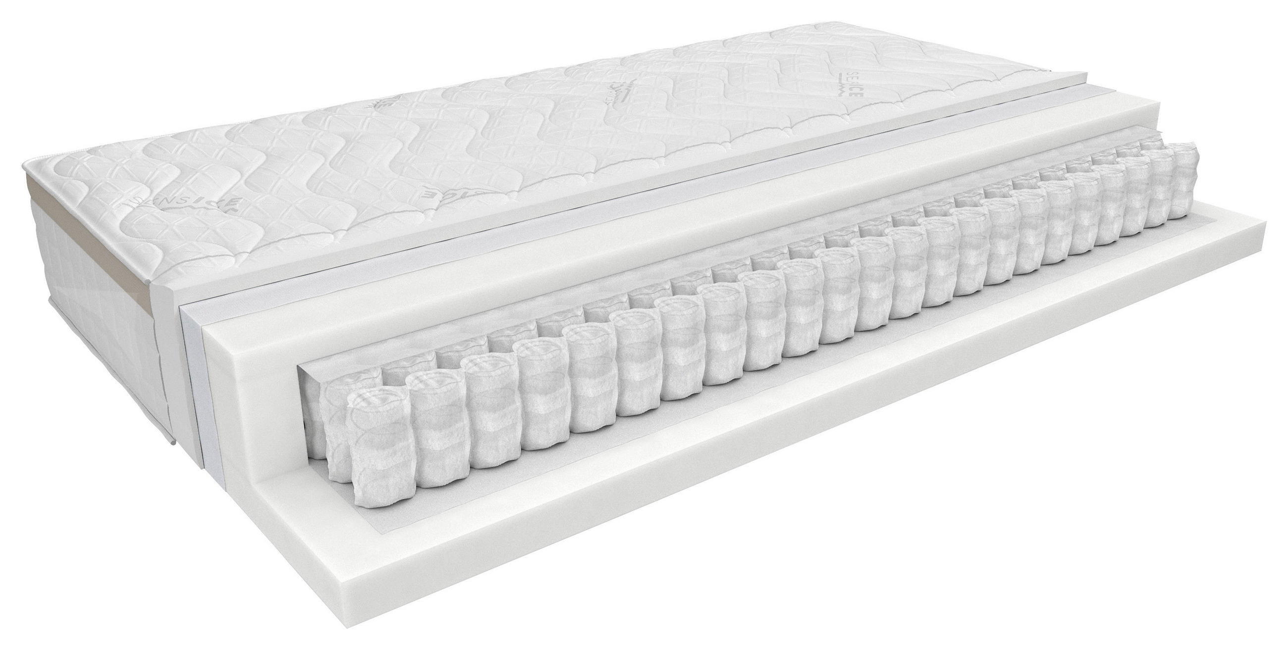 LEŽIŠČE Z ŽEPKASTIM VZMETENJE 120/200 cm  - bela/bež, Konvencionalno, tekstil (120/200cm) - Novel