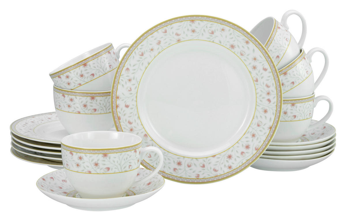 KÁVOVÁ SOUPRAVA, porcelán (new bone china) - bílá, Trend, keramika (33,5/22,5/29null) - Creatable