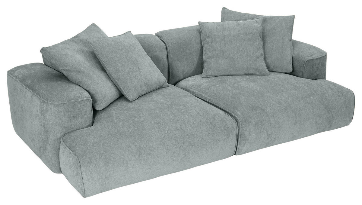 MEGA SOFFA i flatväv salviagrön  - svart/salviagrön, Modern, textil/plast (270/77/140cm) - MID.YOU