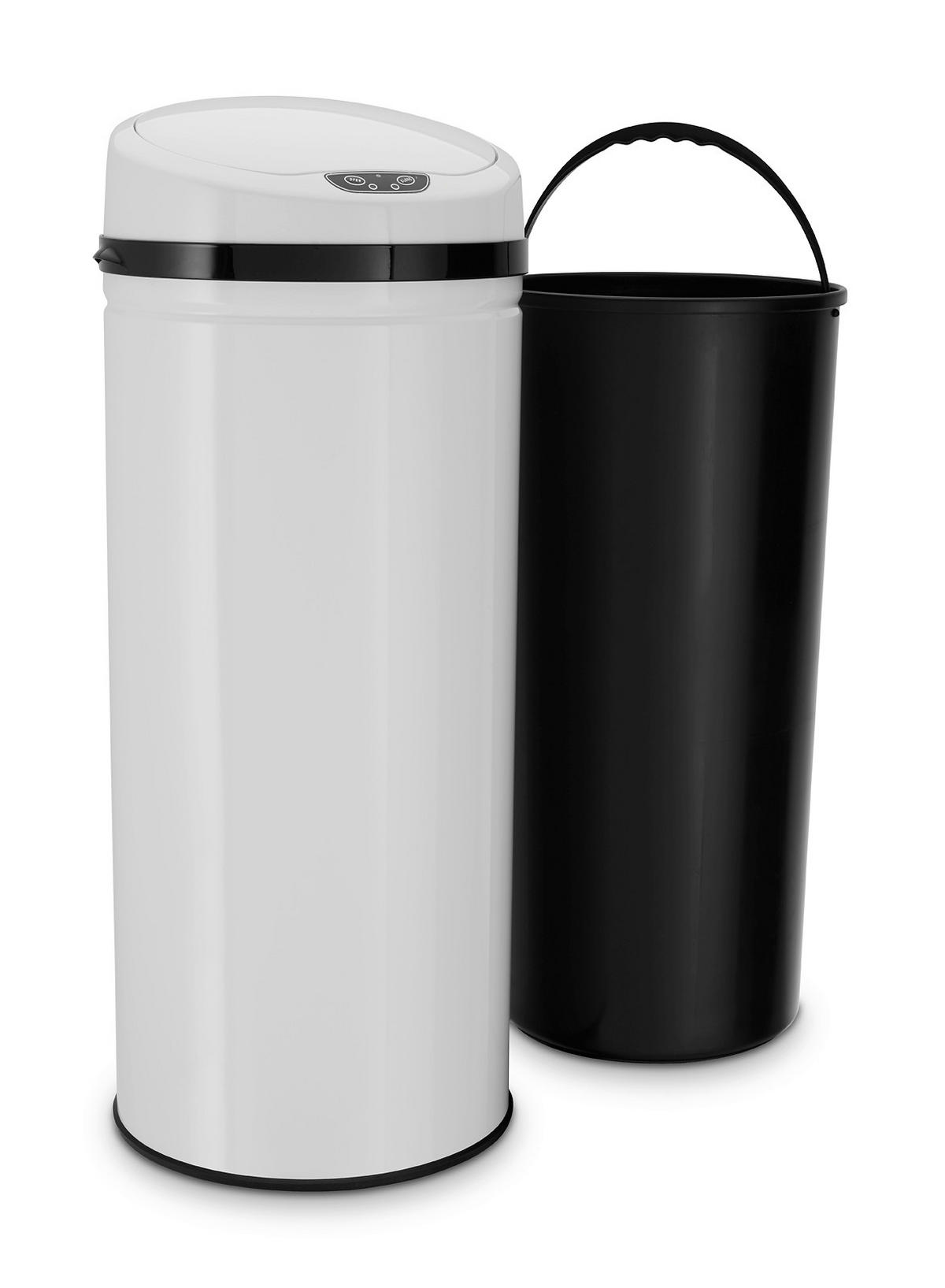 ABFALLEIMER 42 l  Metall  - Schwarz/Weiß, Trend, Kunststoff/Metall (31/31/79,5cm) - Echtwerk