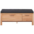 GARDEROBENBANK  in 120/48/40 cm  - Edelstahlfarben/Anthrazit, Natur, Holz/Holzwerkstoff (120/48/40cm) - Linea Natura