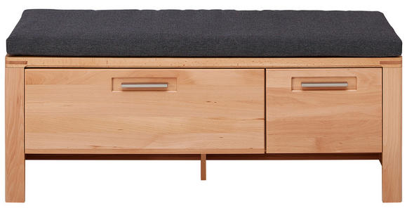 GARDEROBENBANK  in 120/48/40 cm  - Edelstahlfarben/Anthrazit, Natur, Holz/Holzwerkstoff (120/48/40cm) - Linea Natura