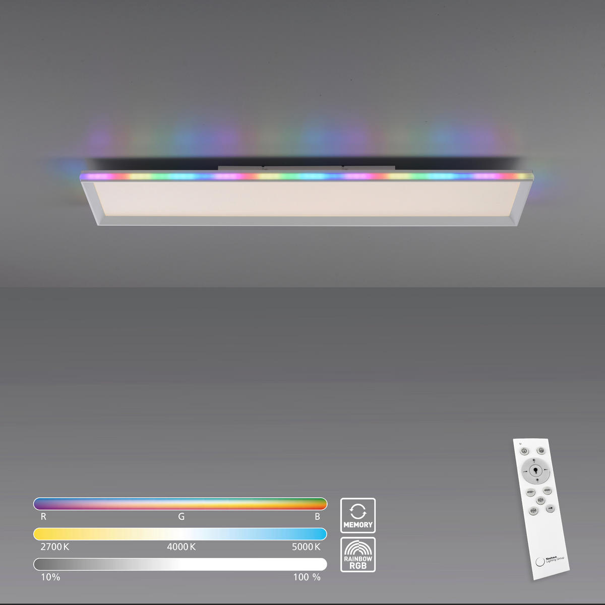 PLAFONIERĂ CU LED - alb, Design, plastic/metal (100/25/6cm)