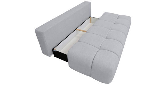 BOXSPRINGSOFA in Chenille Hellgrau  - Hellgrau/Schwarz, MODERN, Kunststoff/Textil (210/72/105cm) - Cantus