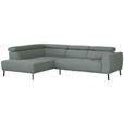 ECKSOFA in Chenille Silberfarben  205/280 cm  - Silberfarben/Schwarz, Design, Textil/Metall (205/280cm) - Xora