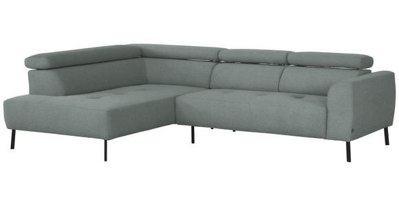 ECKSOFA in Chenille Silberfarben  205/280 cm  - Silberfarben/Schwarz, Design, Textil/Metall (205/280cm) - Xora