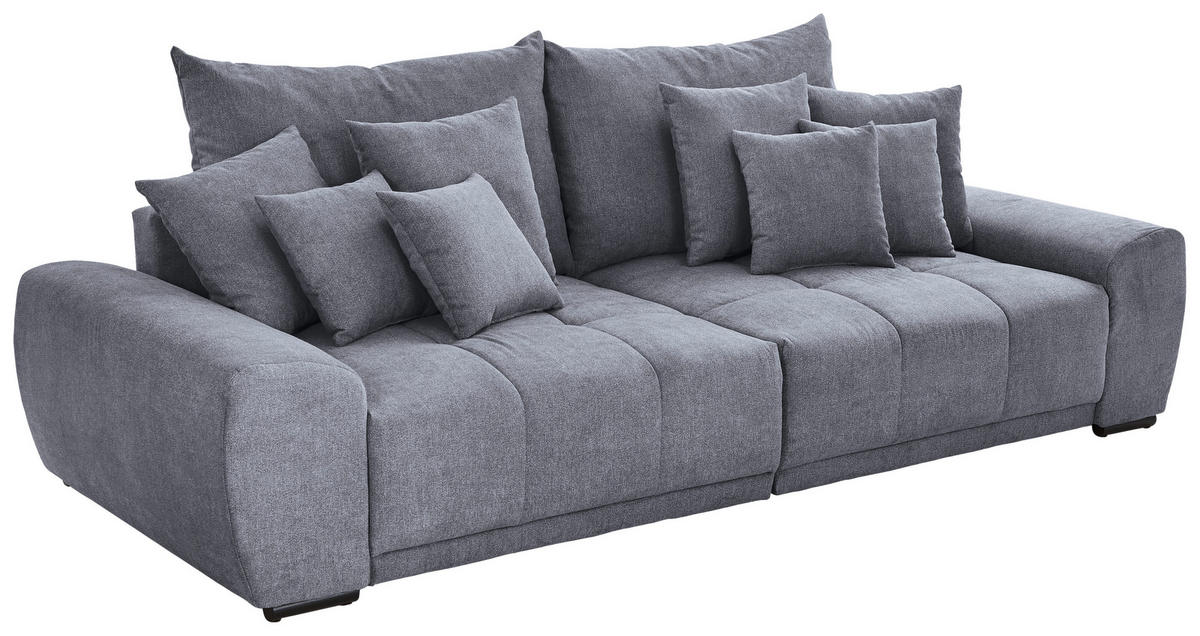 BIG SOFFA i flatväv mörkgrå  - mörkgrå/svart, Klassisk, trä/textil (280/67/120cm) - MID.YOU