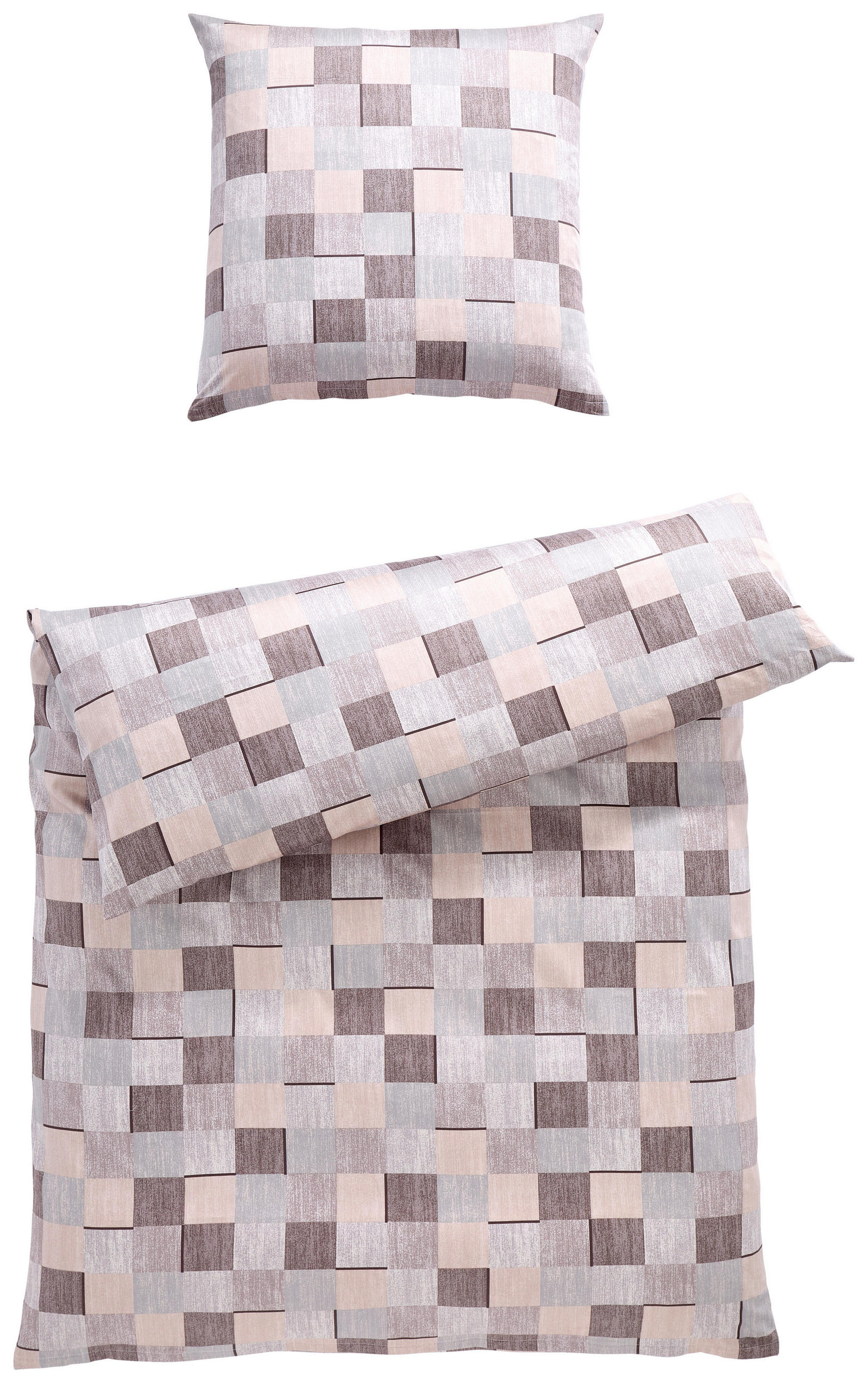 BETTWÄSCHE PALERMO Makosatin 135/200 cm  - Beige/Naturfarben, Design, Textil (135/200cm) - Janine