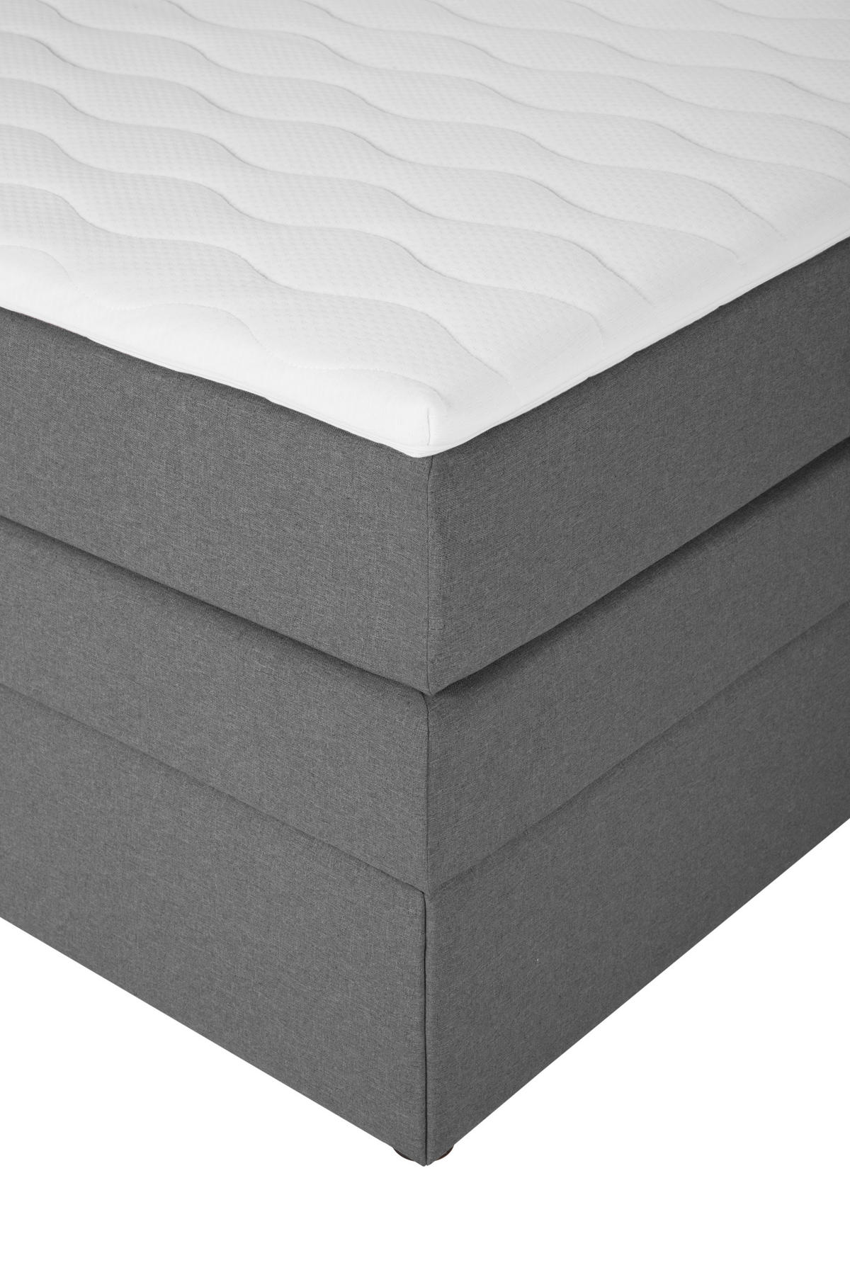 BOXSPRINGBETT 140/200 cm,  in Anthrazit  - Anthrazit/Schwarz, Design, Kunststoff/Textil (140/200cm) - Welnova