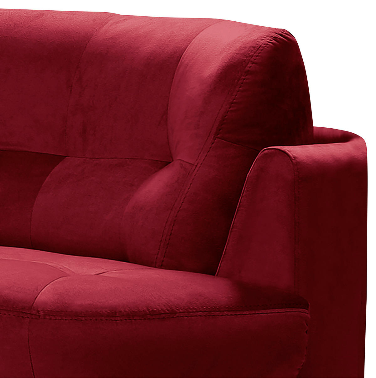 ECKSOFA in Samt Bordeaux  113/300 cm  - Bordeaux/Schwarz, Design, Kunststoff/Textil (113/300cm) - Livetastic