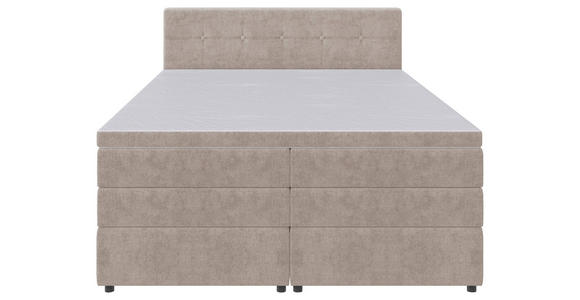 BOXSPRINGBETT 160/200 cm  in Beige  - Beige/Schwarz, KONVENTIONELL, Kunststoff/Textil (160/200cm) - Carryhome
