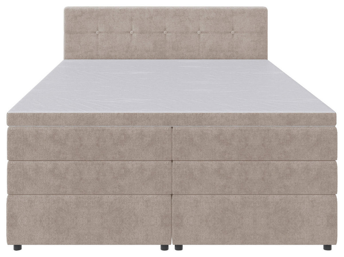 BOXSPRINGBETT 160/200 cm  in Beige  - Beige/Schwarz, Konventionell, Kunststoff/Textil (160/200cm) - Carryhome