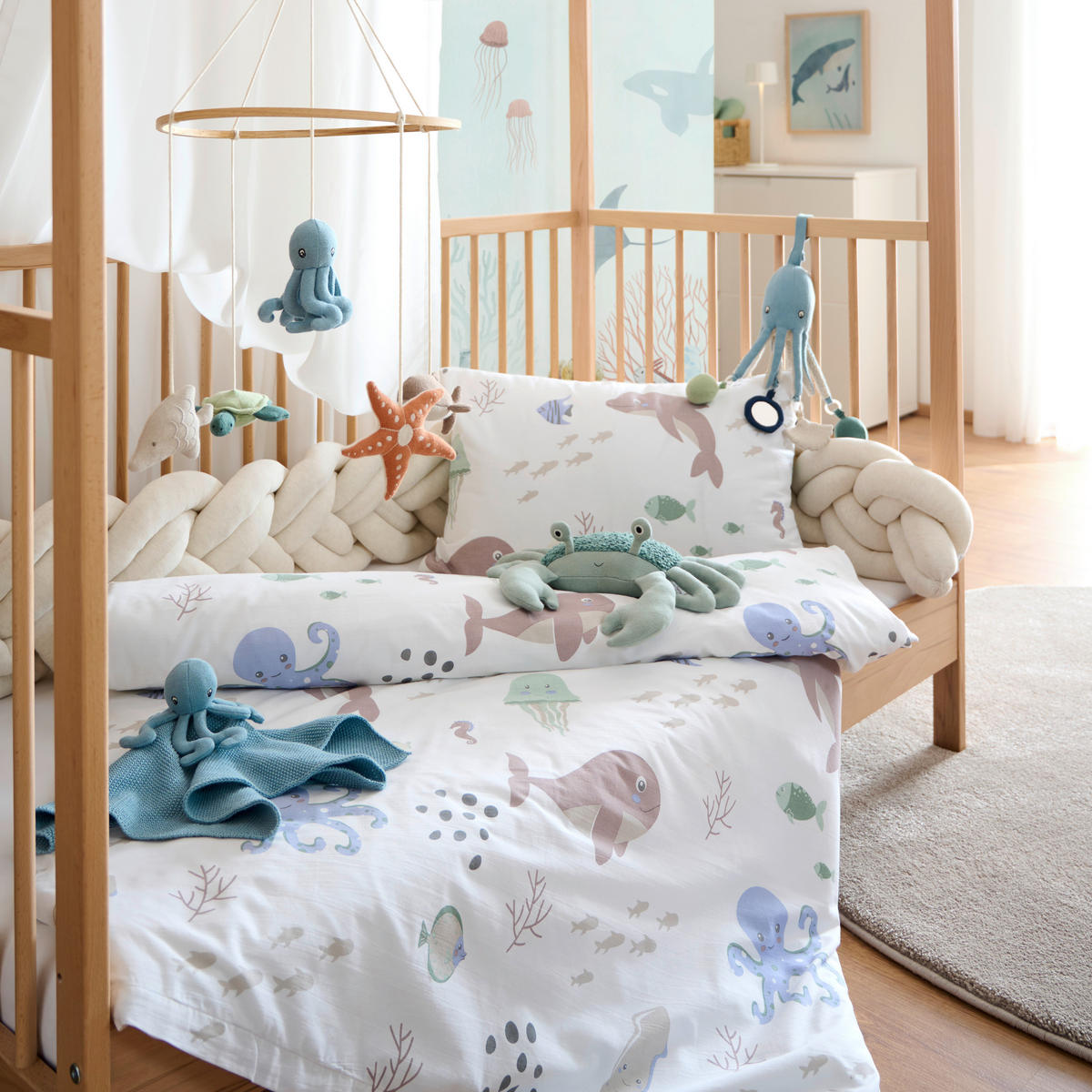 SCHMUSETUCH  - Blau, Trend, Textil (35/35cm) - Avelia