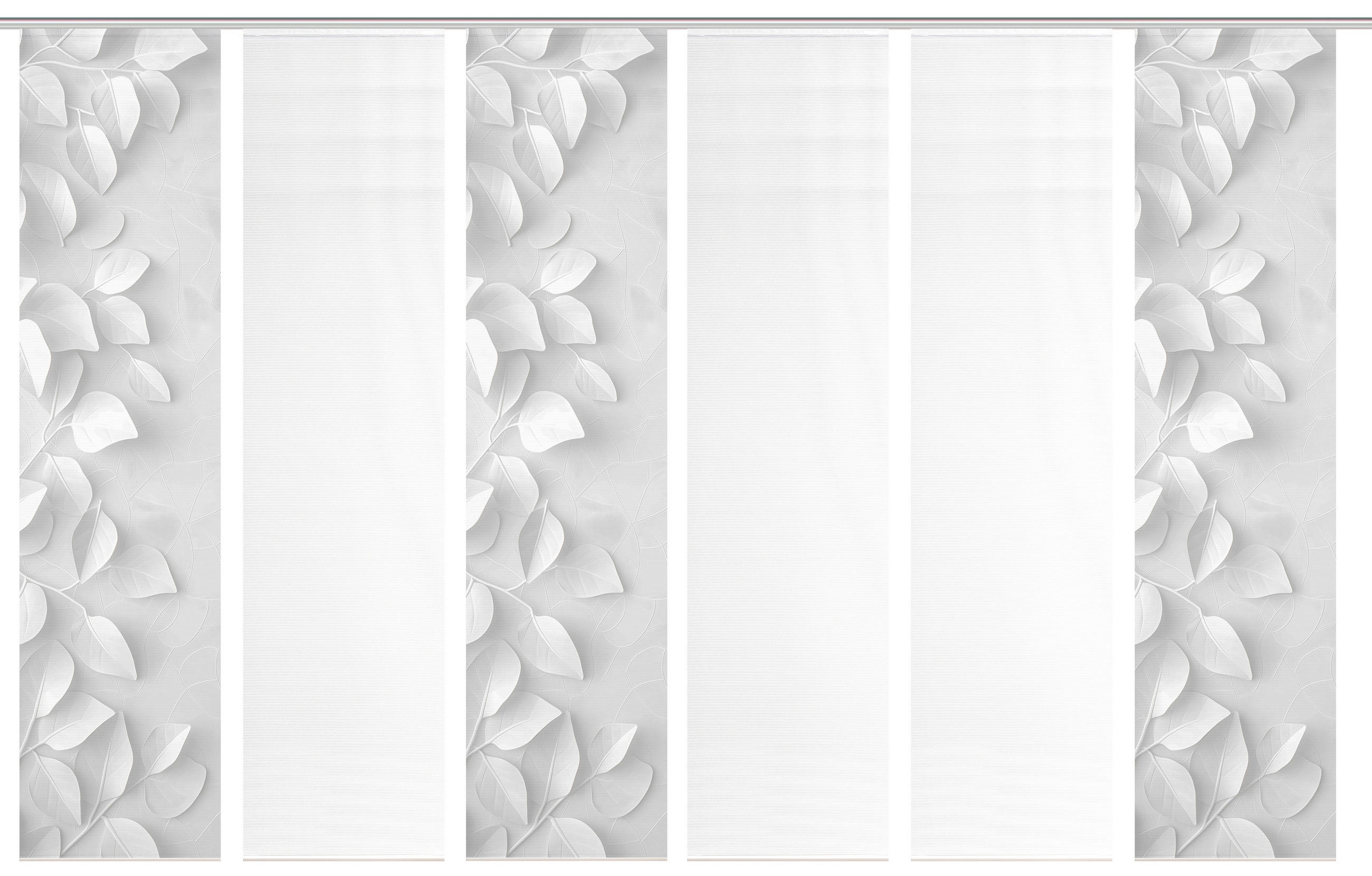 FLÄCHENVORHANG  6 Stück  blickdicht  60/260 cm   - Grau Hochglanz/Weiß, Natur, Textil (60/260cm)