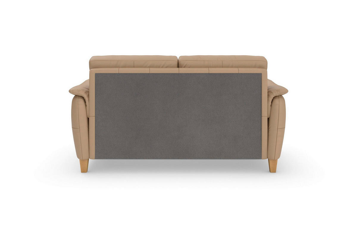 3-SITZER-SOFA PALMERA E Echtleder Cappuccino  - Eichefarben/Cappuccino, Basics, Leder/Holz (179/89/89cm) - Sit & More