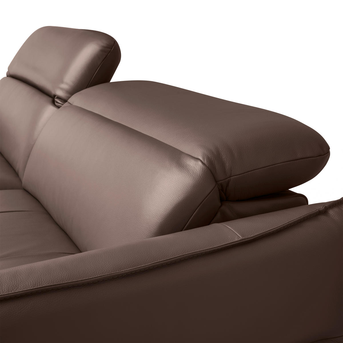 ECKSOFA inkl. Funktionen Braun Echtleder  - Schwarz/Braun, Design, Leder/Metall (175/246cm) - Celina Home