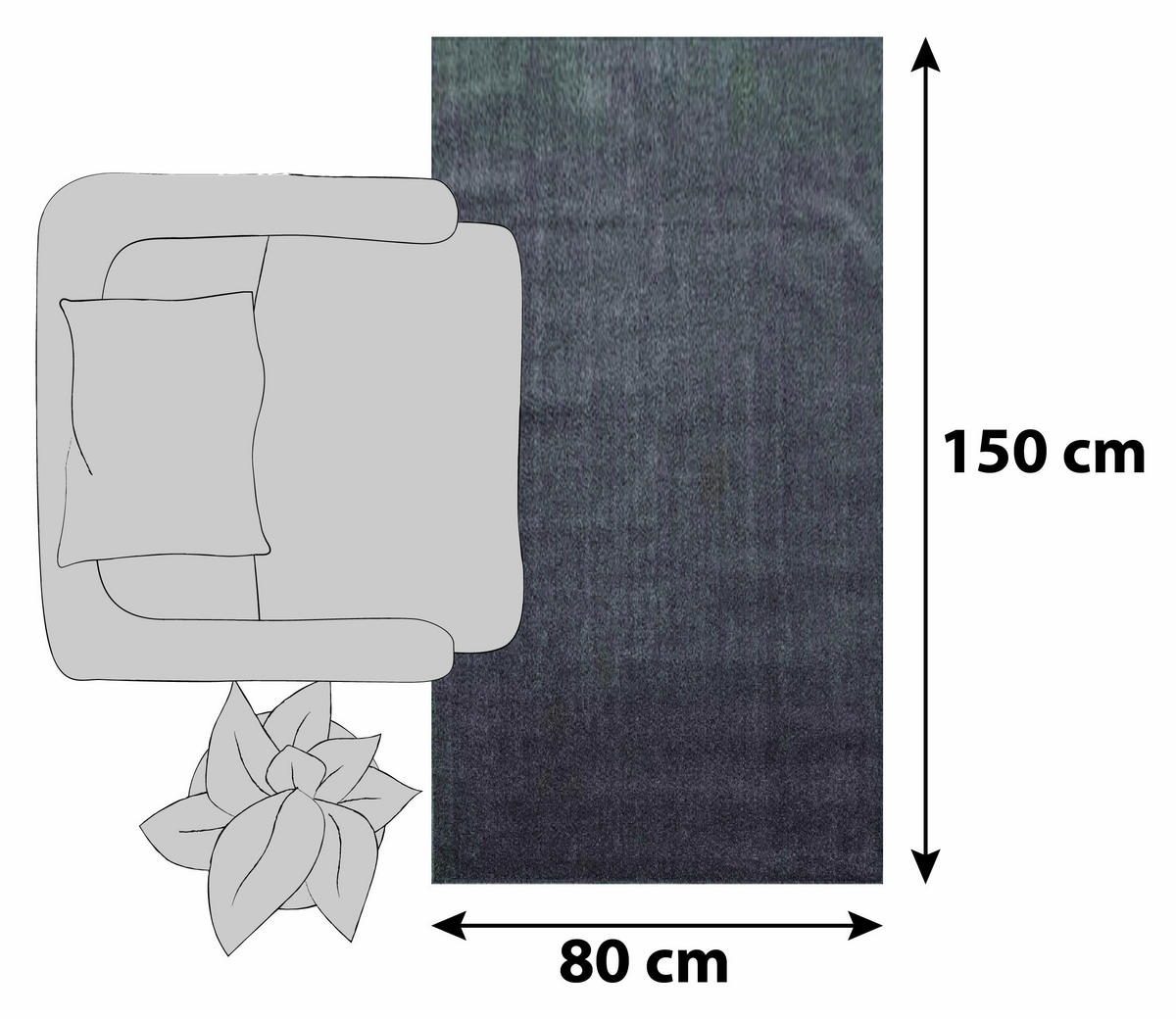HOCHFLORTEPPICH 80/150 cm ATA 7000 Hellbraun  - Hellbraun, Design, Textil (80/150cm) - Novel