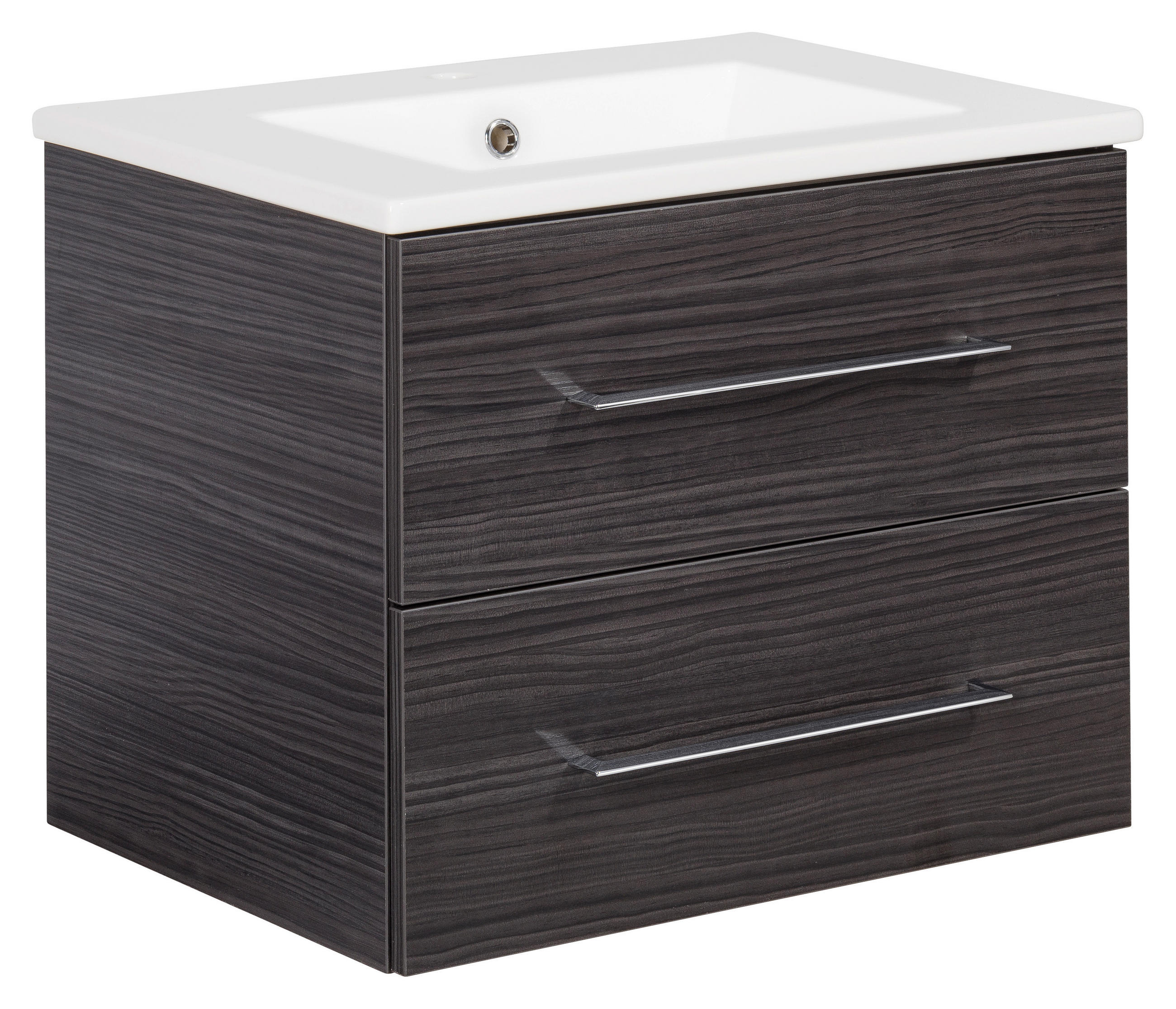 WASCHTISCHKOMBI 62,5 cm - Dunkelbraun/Silberfarben, MODERN, Keramik/Holzwerkstoff (62,5cm) - MID.YOU