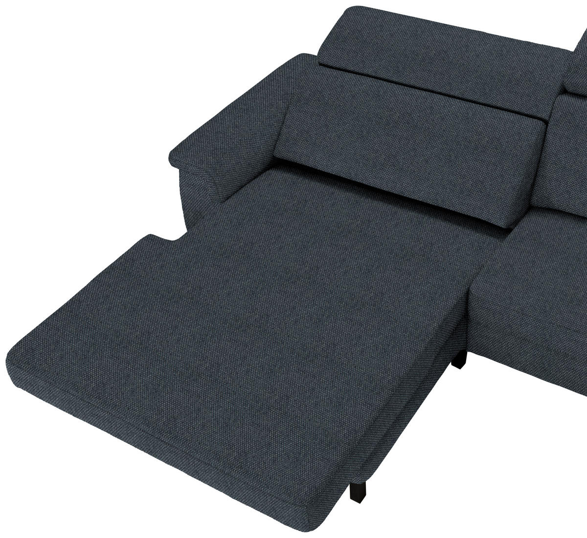 ECKSOFA in Flachgewebe Anthrazit  - Anthrazit/Schwarz, Konventionell, Textil/Metall (182/304cm) - Pure Home Comfort