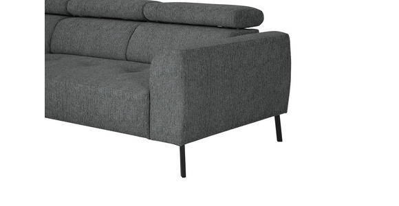 ECKSOFA in Webstoff Dunkelgrau 205/280 cm - Dunkelgrau/Schwarz, Design, Textil/Metall (205/280cm) - Xora