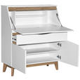 SEKRETÄR  in Weiß, Eichefarben  - Eichefarben/Weiß, MODERN, Holz/Holzwerkstoff (96,5/113,5/40-76cm) - Venda