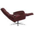 RELAXSESSEL in Leder Beere  - Edelstahlfarben/Beere, Design, Leder/Metall (76/119/86cm) - Dieter Knoll