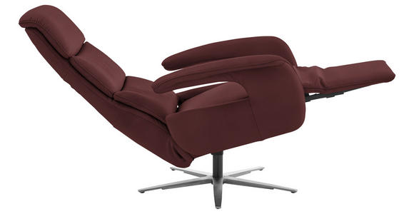 RELAXSESSEL in Leder Beere  - Edelstahlfarben/Beere, Design, Leder/Metall (76/119/86cm) - Dieter Knoll