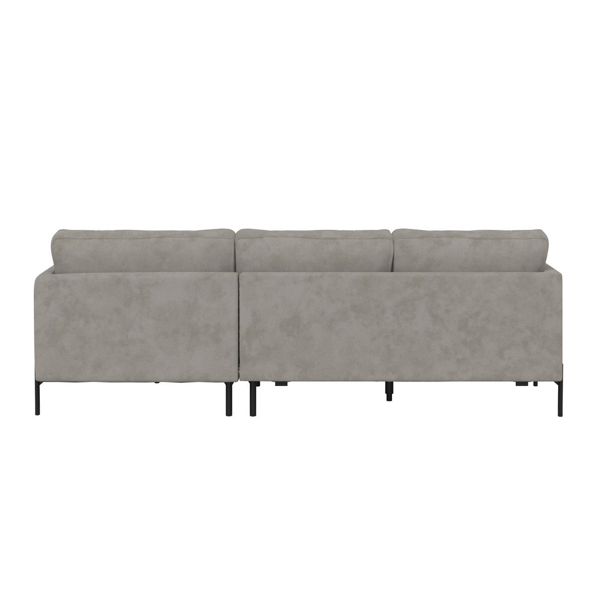 ECKSOFA in Flachgewebe Hellgrau  - Hellgrau/Schwarz, Trend, Textil/Metall (232/154cm) - Livetastic