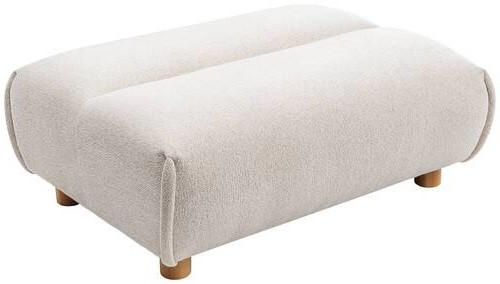 HOCKER Flachgewebe Weiß  - Naturfarben/Weiß, MODERN, Holz/Textil (100/40/80cm) - Lomoco