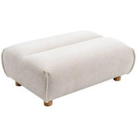 HOCKER Flachgewebe Weiß  - Naturfarben/Weiß, MODERN, Holz/Textil (100/40/80cm) - Lomoco