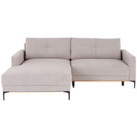 Ecksofa mit Schlaffunktion Beige  - Beige/Schwarz, MODERN, Textil/Metall (162/238cm) - Ondega
