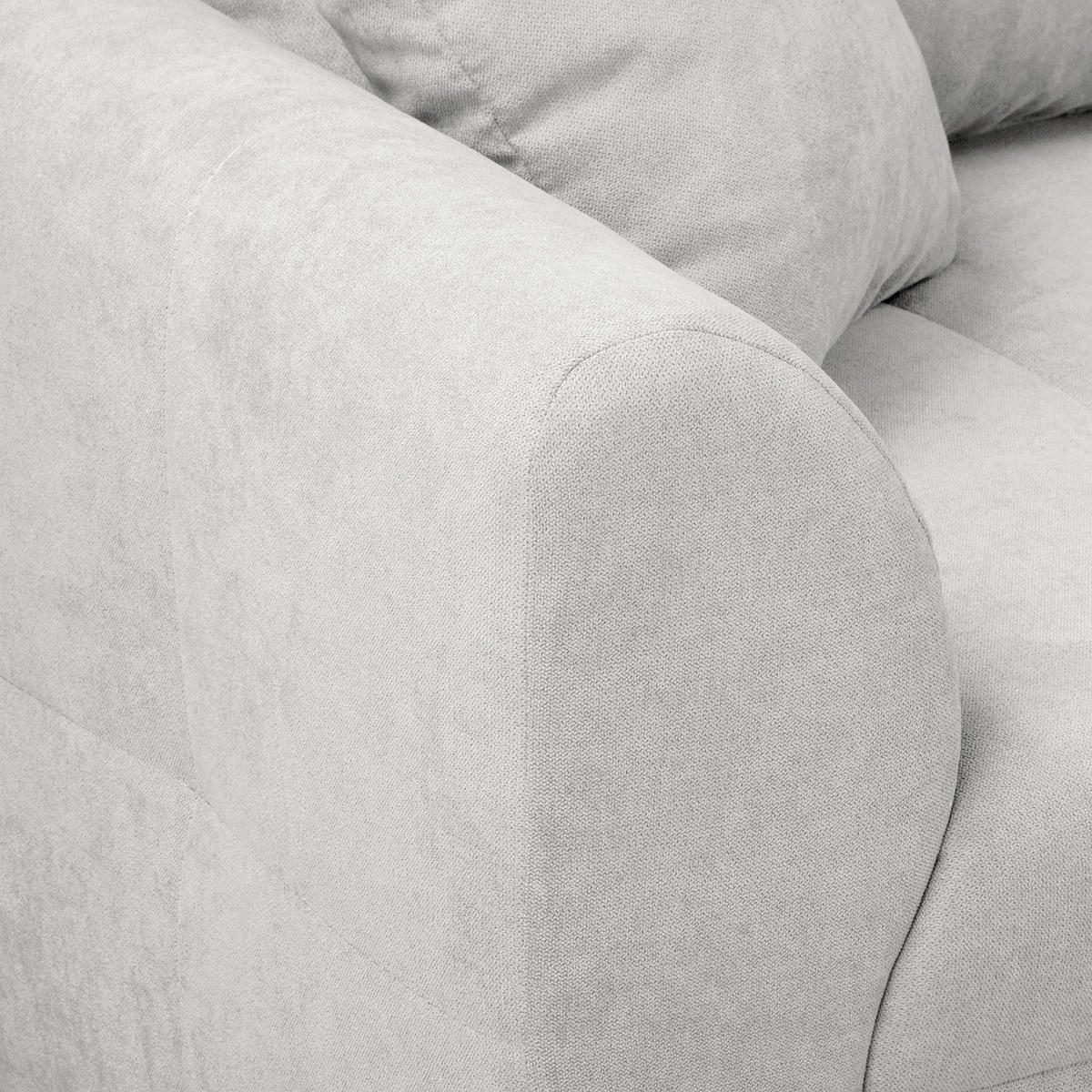 ECKSOFA inkl. Hocker Ariella Hellgrau Mikrofaser  - Hellgrau/Naturfarben, Design, Holz/Textil (161/231cm) - Livetastic