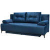 BOXSPRINGSOFA  mit Schlafen auf Sitzhöhe Samt Dunkelblau  - Schwarz/Dunkelblau, MODERN, Textil/Metall (201/100/105cm) - MID.YOU