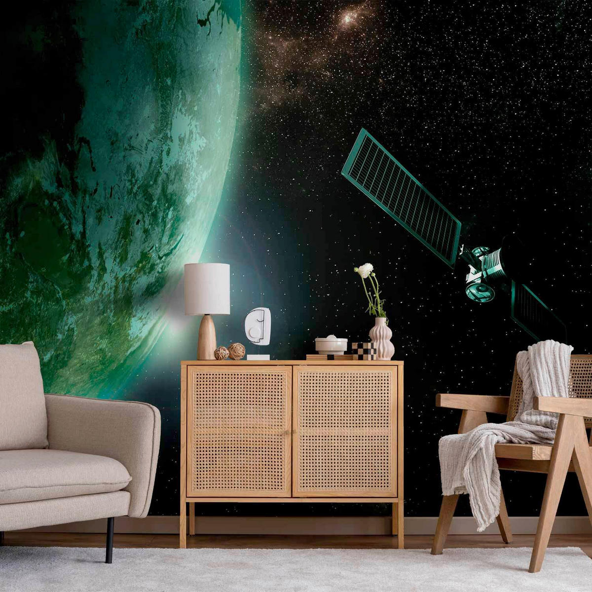 FOTOTAPETE  - Schwarz/Grün, LIFESTYLE, Textil (250/175cm) - artgeist