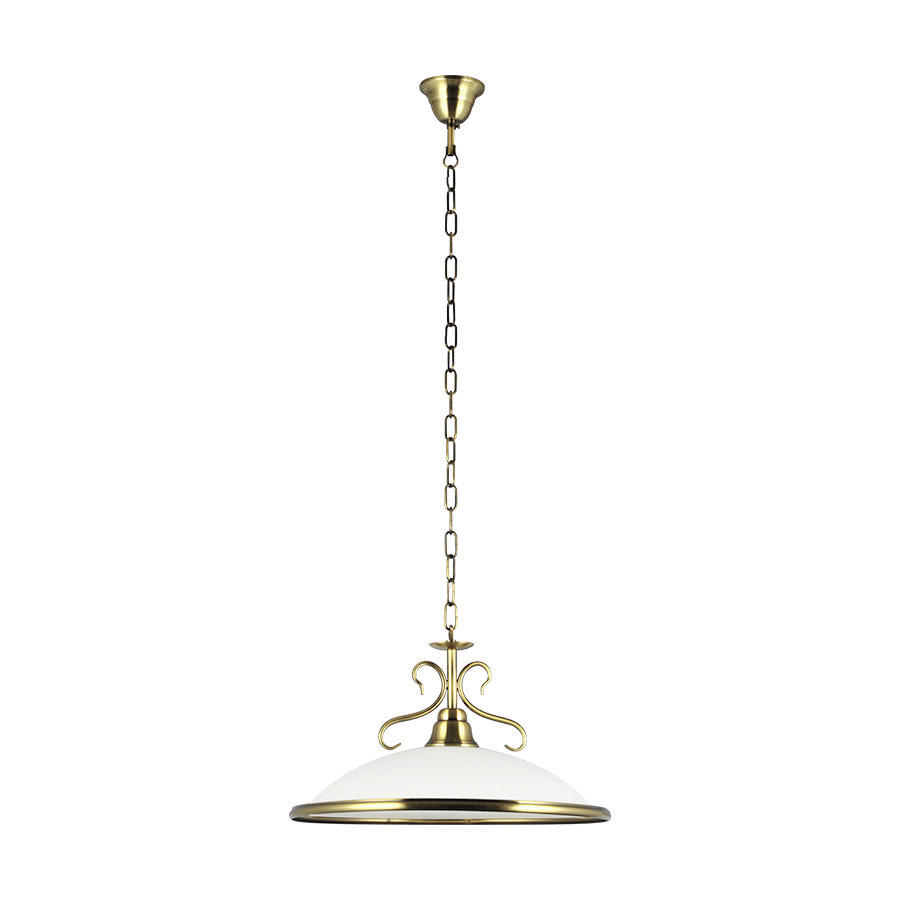 FÜGGŐLÁMPA  - aranyszínű/fehér, Basics, üveg/fém (40cm)