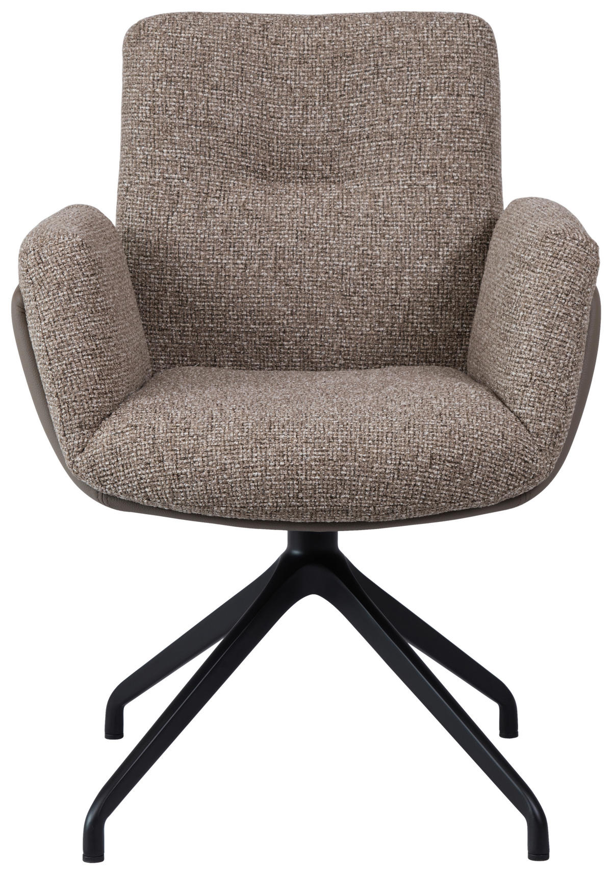 ARMLEHNSTUHL  Sitzfläche 360° drehbar, automatische Rückholfunktion Webstoff  Schwarz, Graubraun  - Graubraun/Schwarz, Design, Textil/Metall (62/89/66,5cm) - Johann Jakob