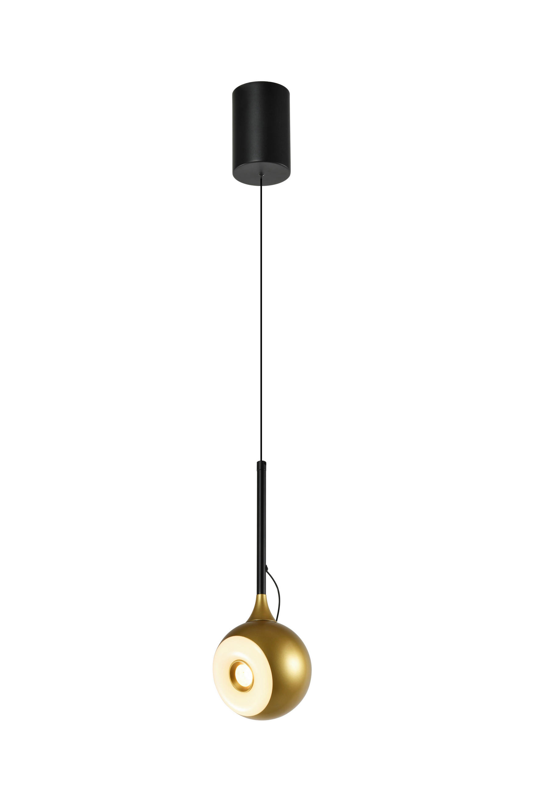 VISEČA LED-SVETILKA  Kingsley /387 lm/3000 K// - zlate barve/črna, Basics, kovina (12,5/120cm)