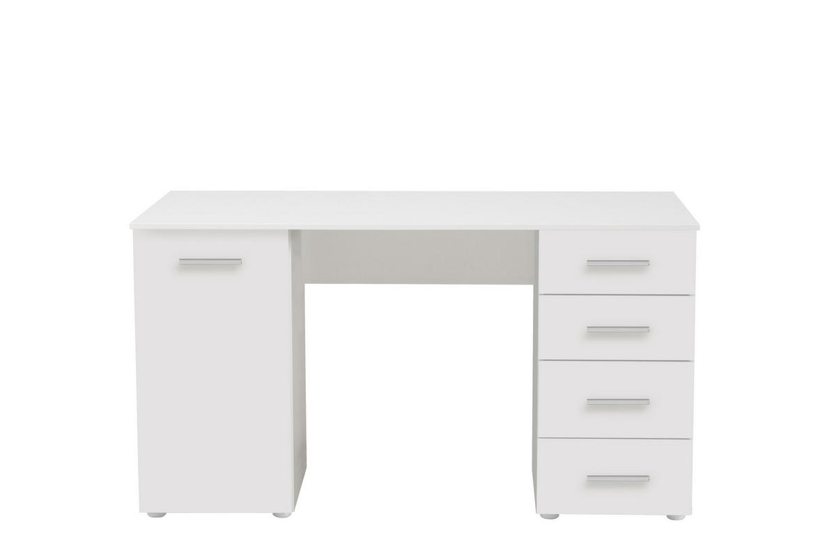 ÍRÓASZTAL 135/74/50 cm  - fehér, Basics, faalapú anyag (135/74/50cm) - Xora